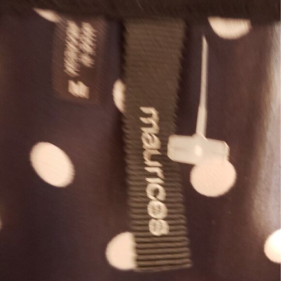 Maurices Womens Semi Sheer Navy White Polka-dot Sleeveless Blouse Medium - Picture 6 of 8